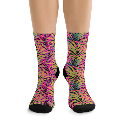 Recycled Poly Socks, Rainbow Fronds