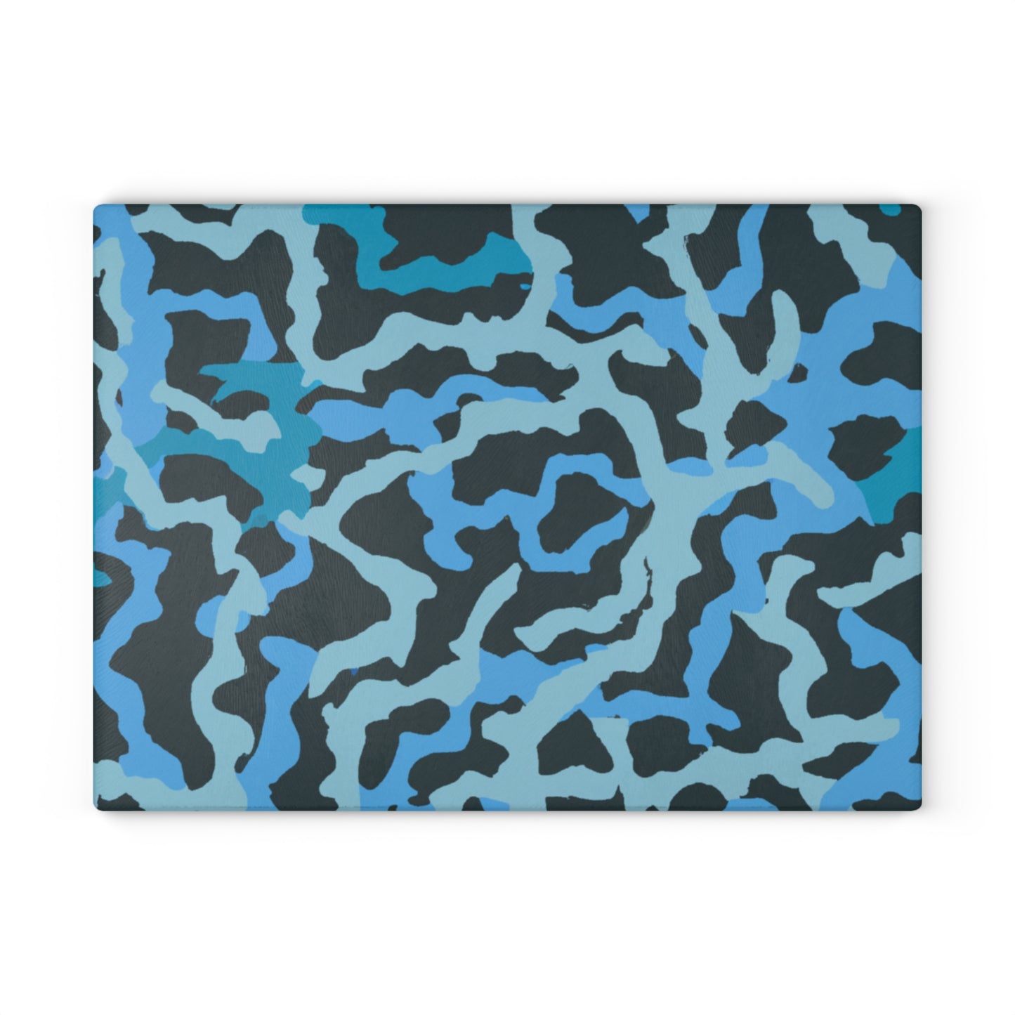 Glass Cutting Board, 2 sizes - Coral Threads/Blue
