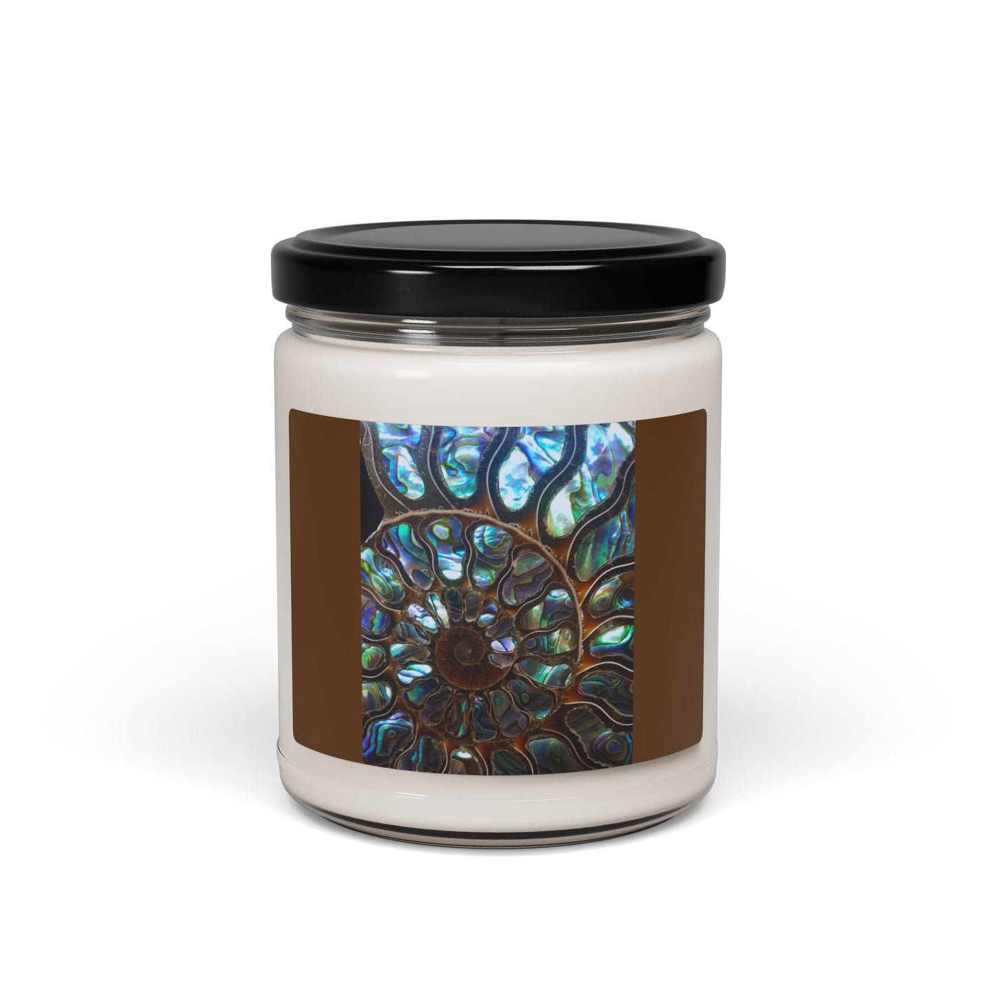 Scented Soy Candle, 9oz, Ammonite and Abalone, brown