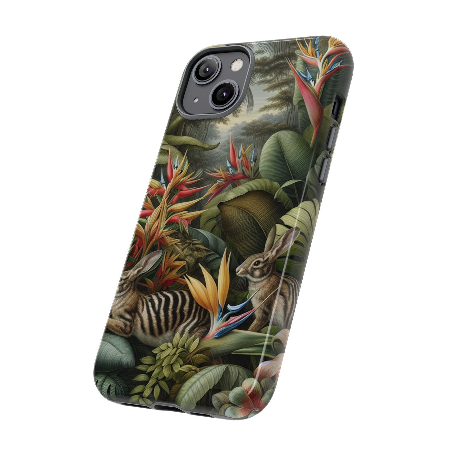 Rainforest Rabbit Outing Phone Case - Tough Cases with Summer Vibe