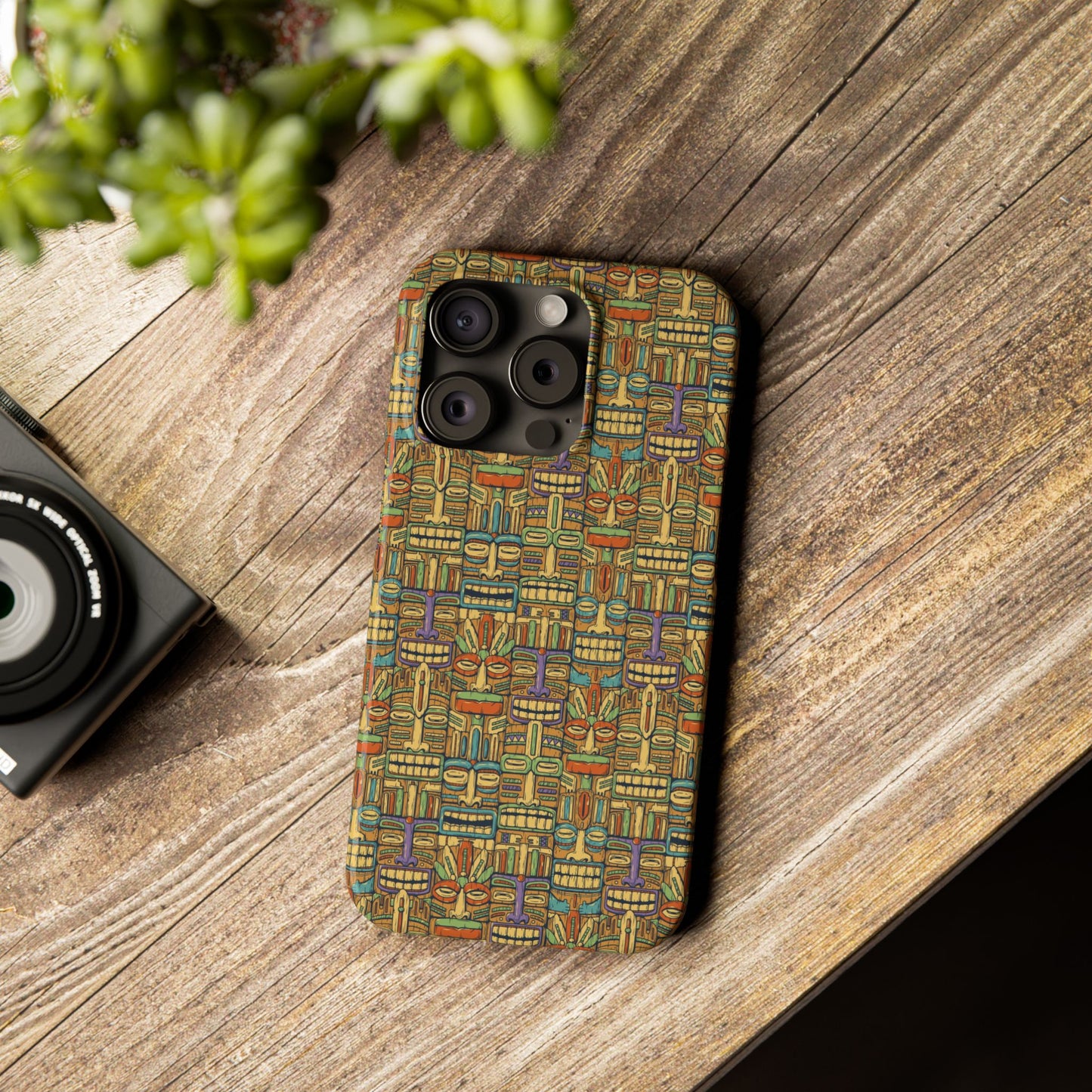 Slim Phone Cases - Colorful Tiki Party