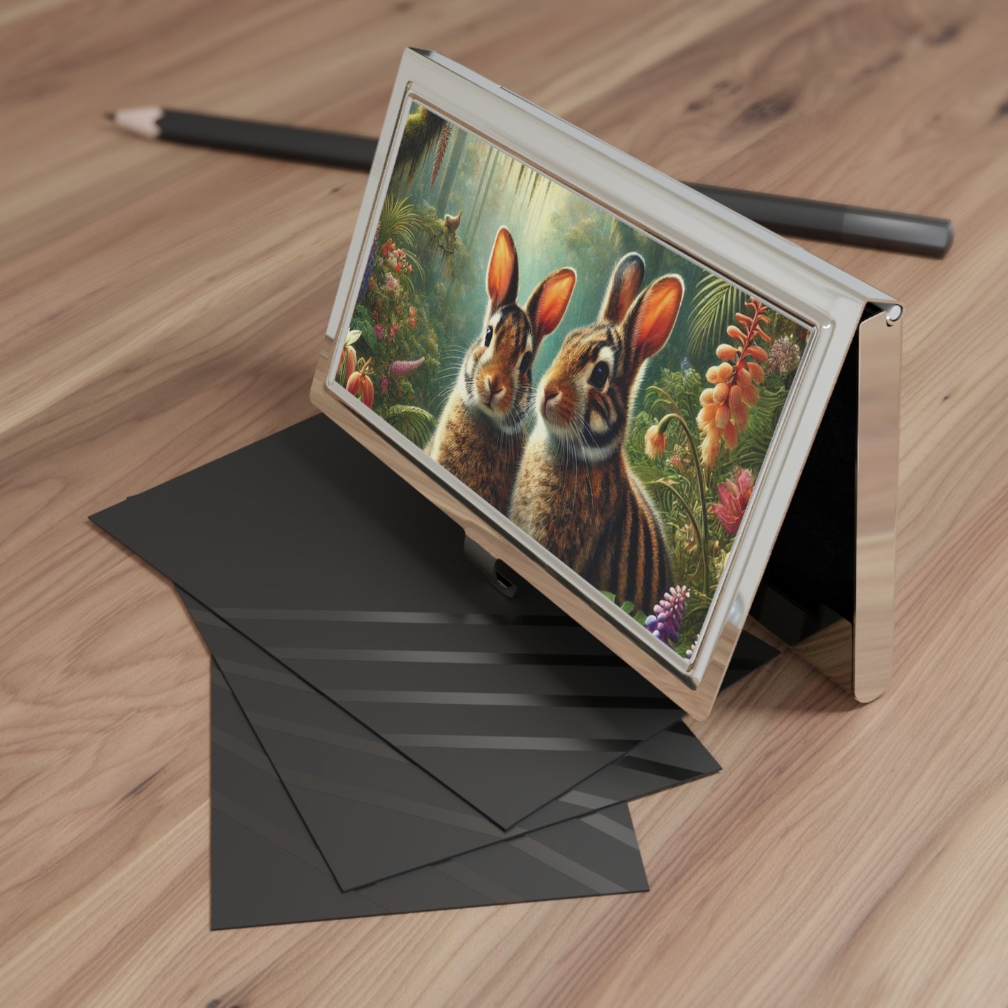 Business Card Holder/Case - Tropical Sumatran Rabbits