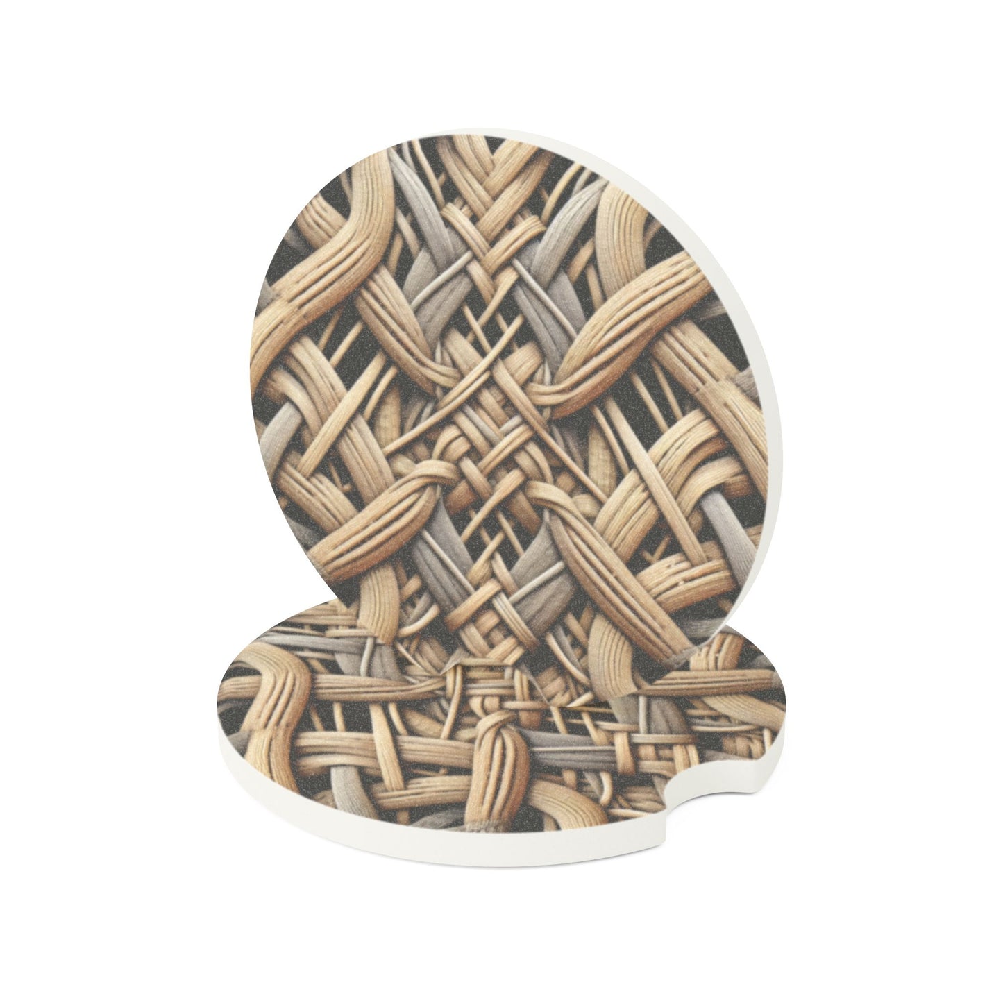 Soapstone Car Coaster - Tropical Weave