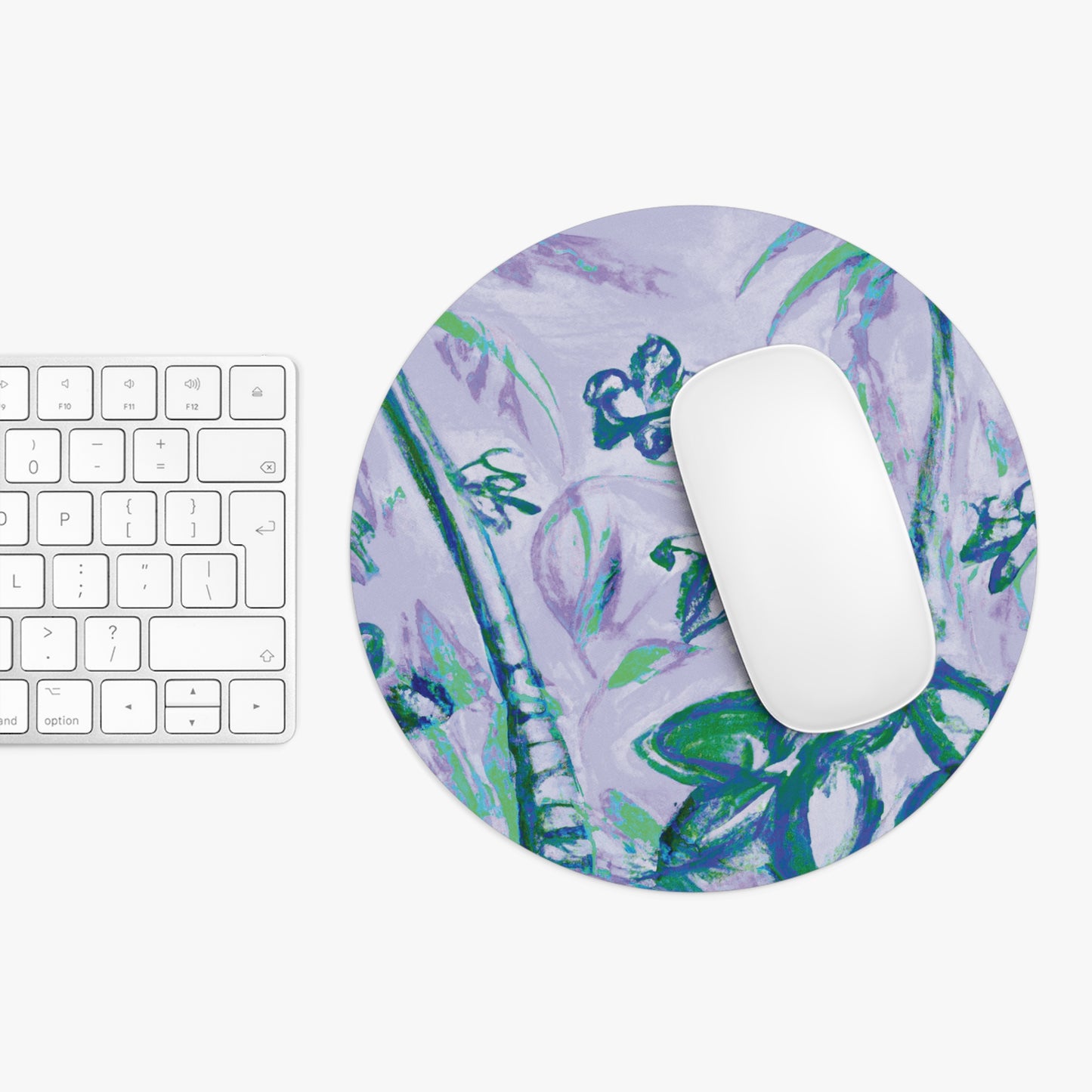Rainforest Mouse Pad, 2 Shapes - Beach Vibes for Home Office & Gamer / Tropical Doodles, Purple