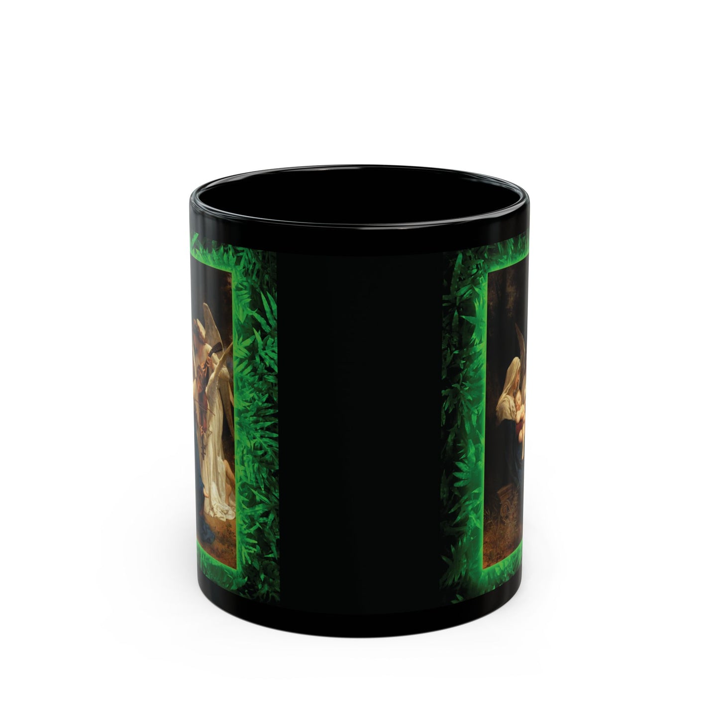 Black Coffee Mug, Religious - Tropical Glow, Song of the Angels