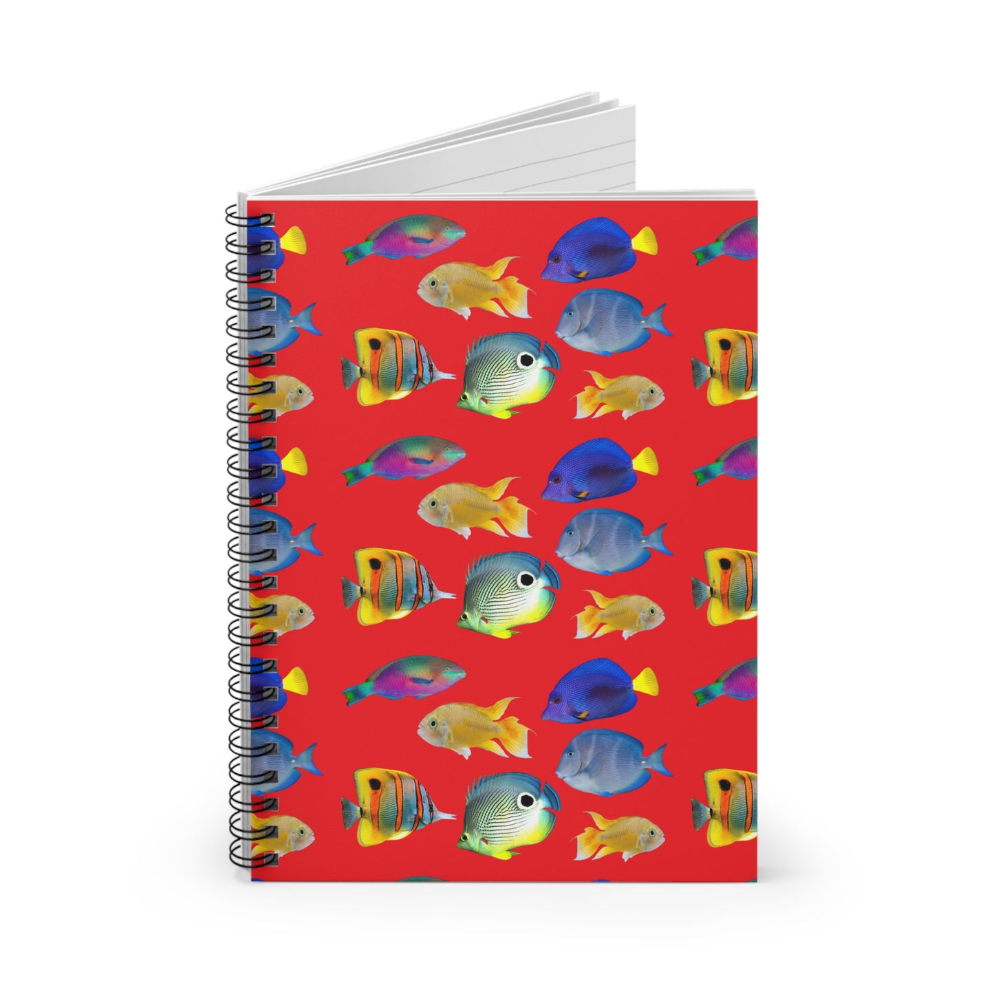 Spiral Notebook - Tropical Fish, Red