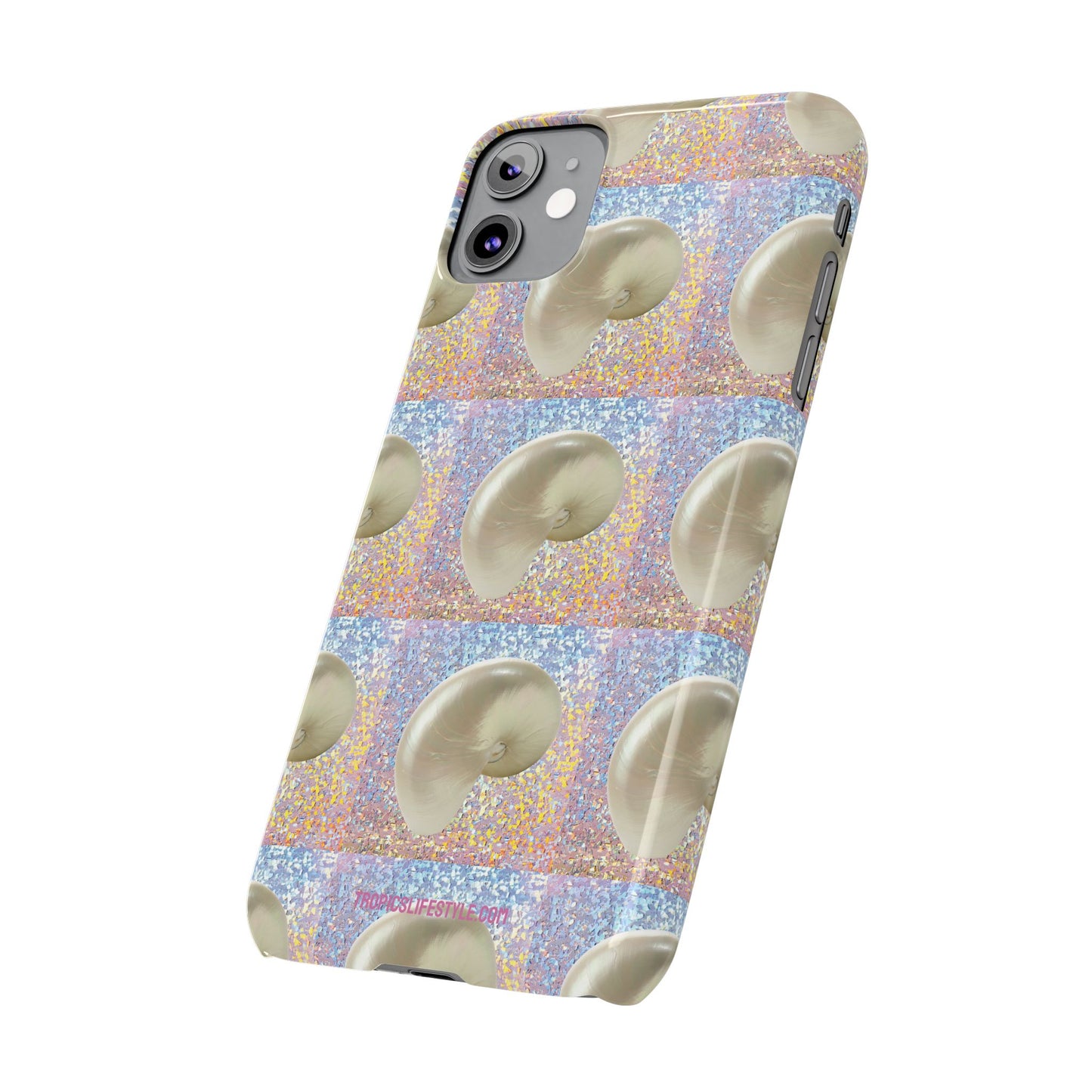 Slim Phone Cases - Disco White Nautilus