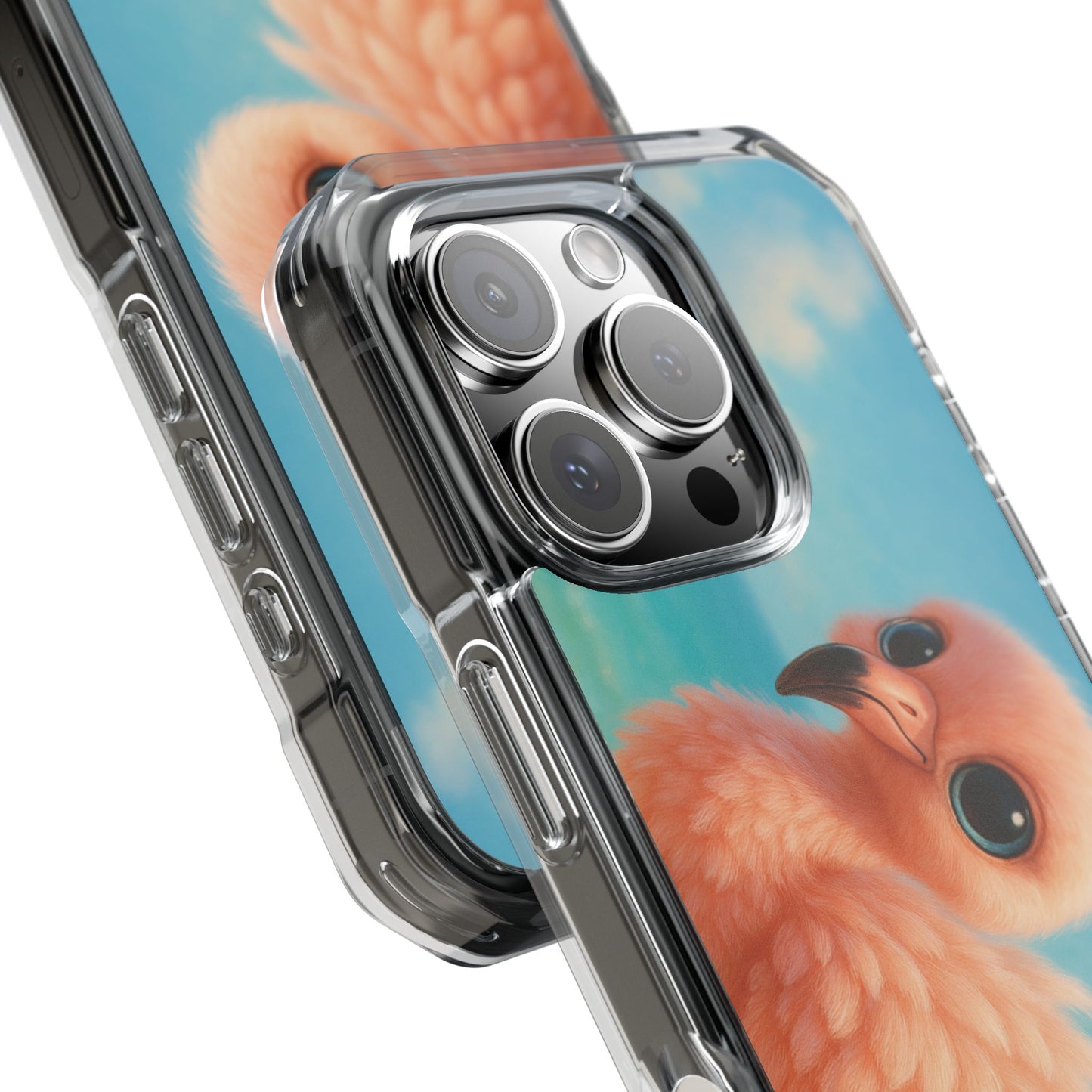 Baby Flamingo Magnetic Clear Phone Case, Many Models