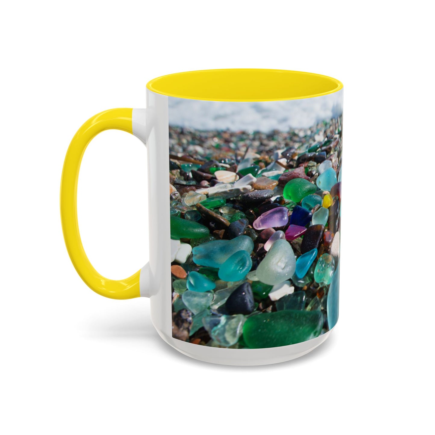 Coastal Accent Coffee Mug | Sea-Inspired Drinkware / Beach Glass Along Shoreline