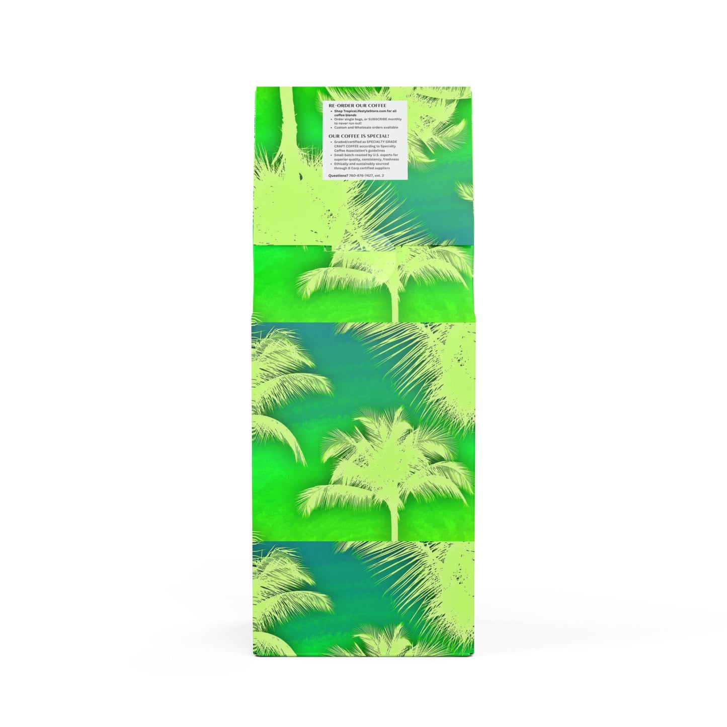 Rainforest Mist™ Single Origin DECAF (Medium Roast), Specialty Grade Craft Coffee / Palm Glow, Green