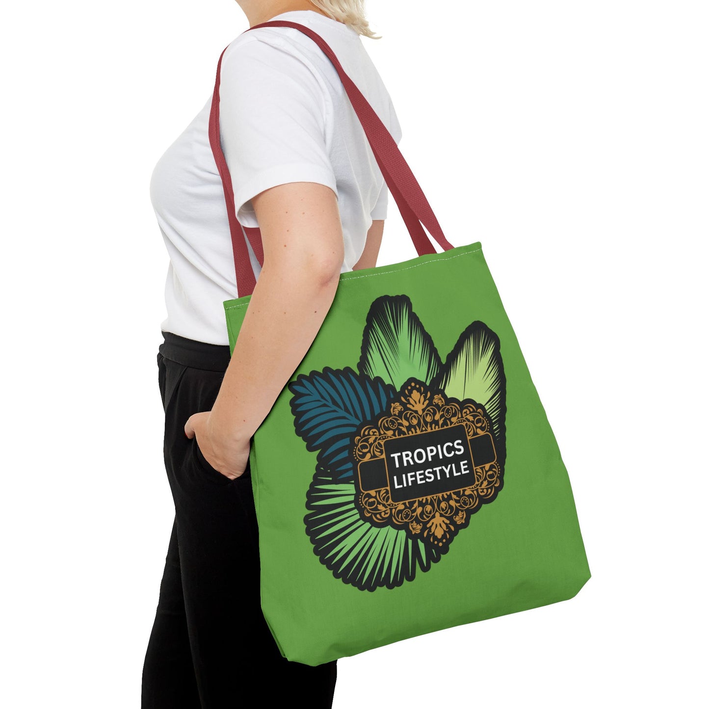 Elegant Tropics Lifestyle Logo Tote Bag - 3 Sizes, Green