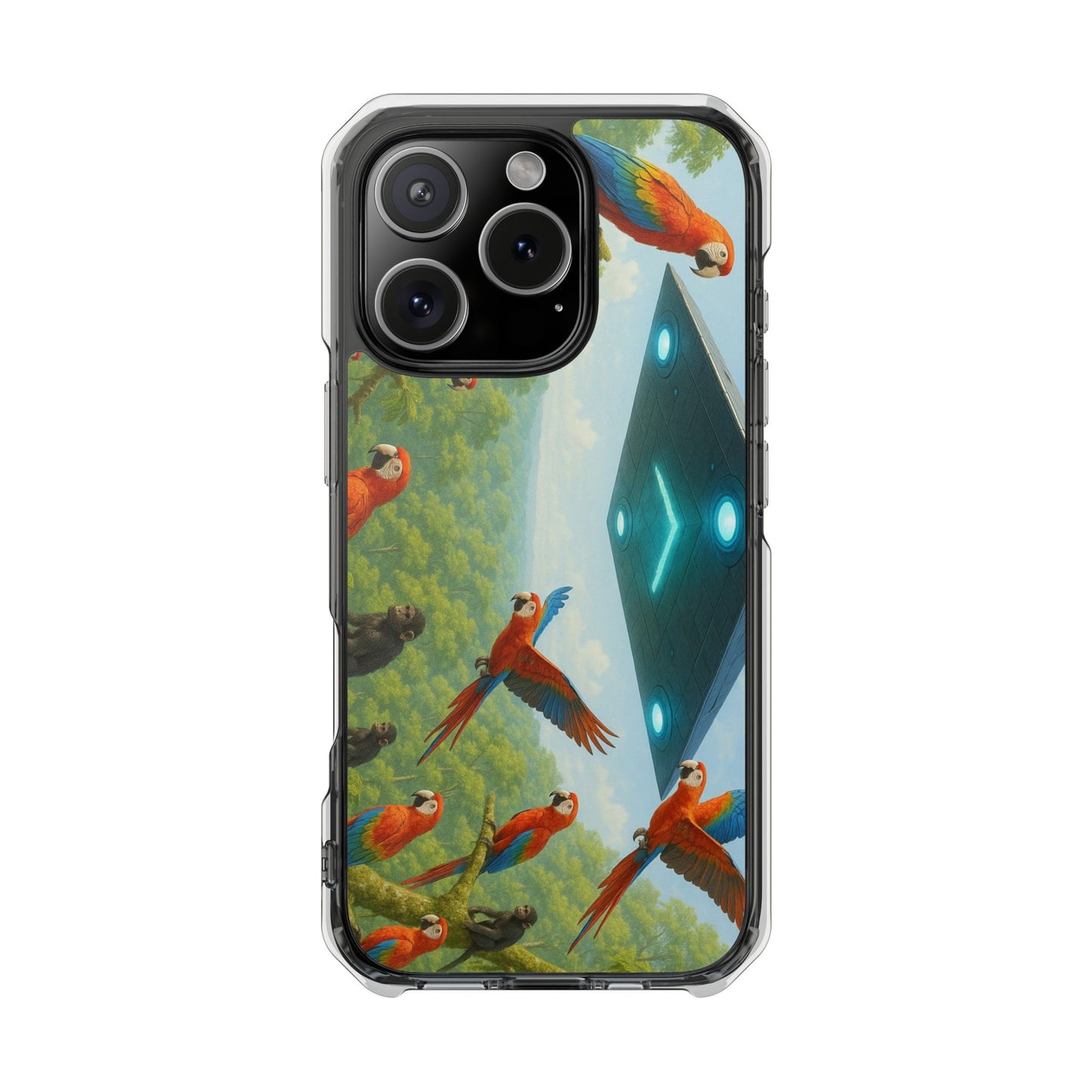UFO and Macaws Magnetic Clear Phone Case, Many Models
