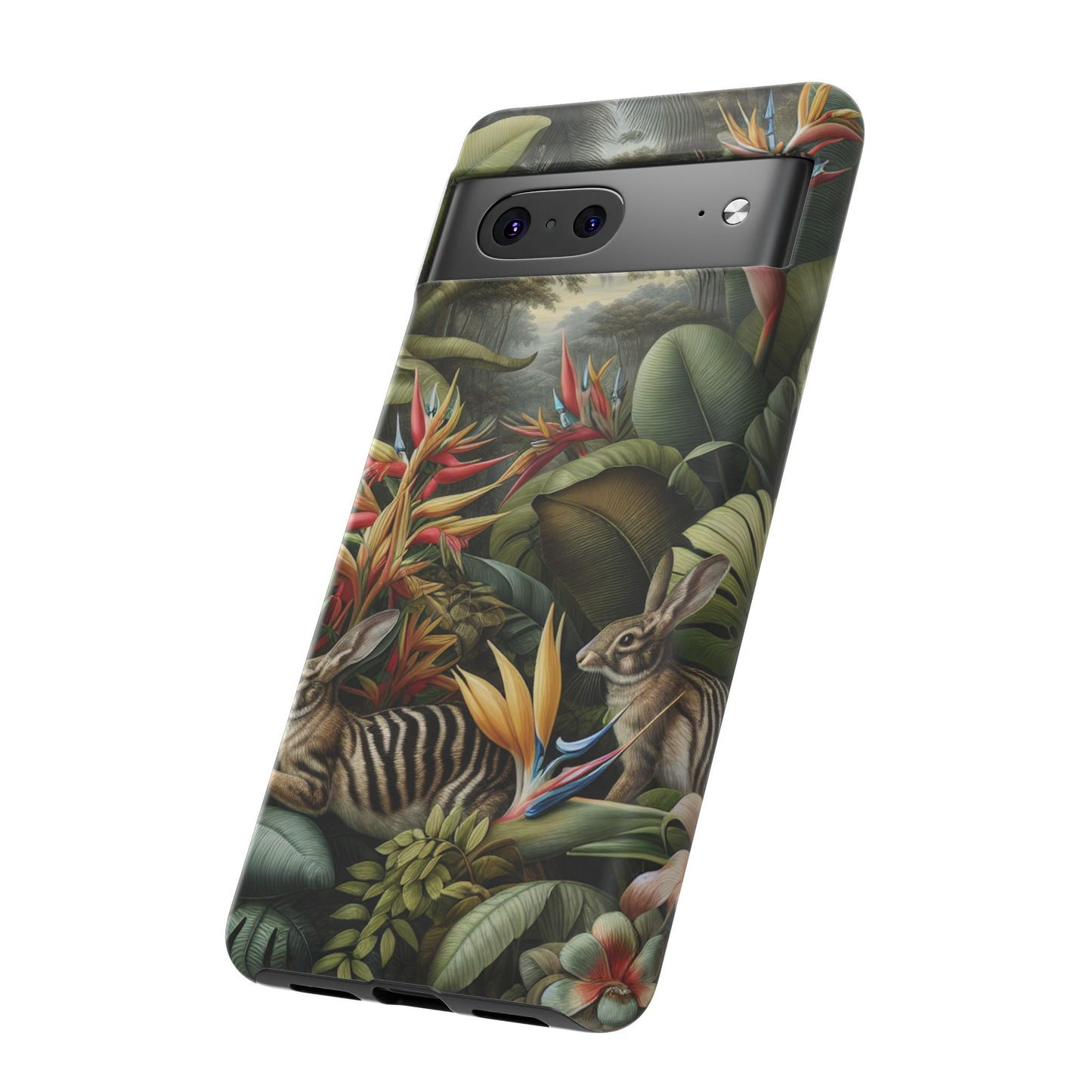 Rainforest Rabbit Outing Phone Case - Tough Cases with Summer Vibe