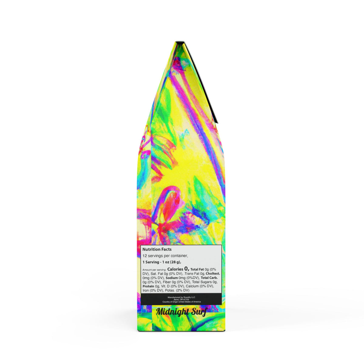 Midnight Surf Blend™ (Medium-Dark Roast) Specialty Grade Craft Coffee / Tropical Doodles, Yellow
