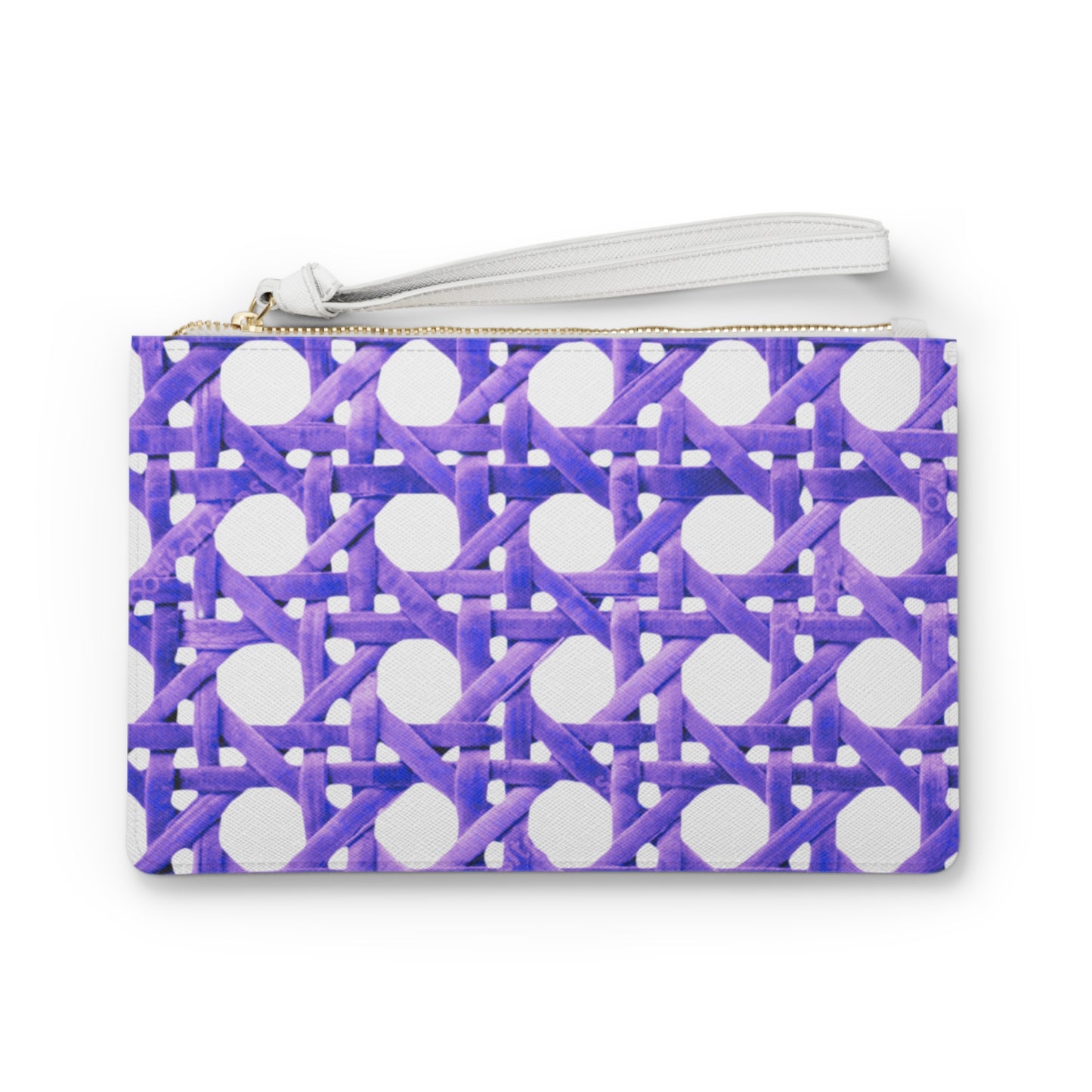 Tropical Faux Leather Clutch Bag - Perfect for Beach Adventures & Summer Vacations / Amethyst Wicker
