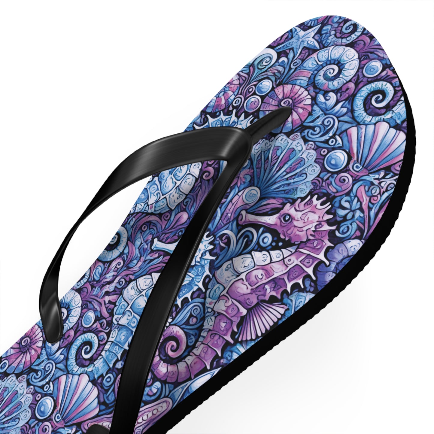 Flip Flops - Seahorses/Blue
