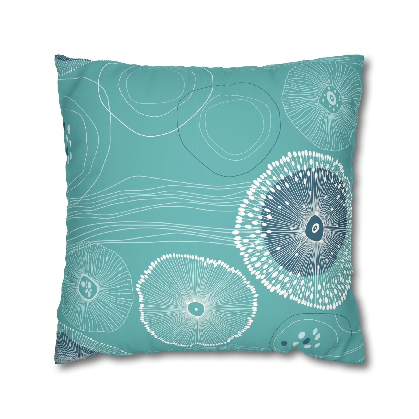 Faux Suede Square Pillowcase - Plankton Drift Teal