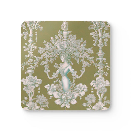 Coaster Set - Pearl Lady Toile, Highborn Green