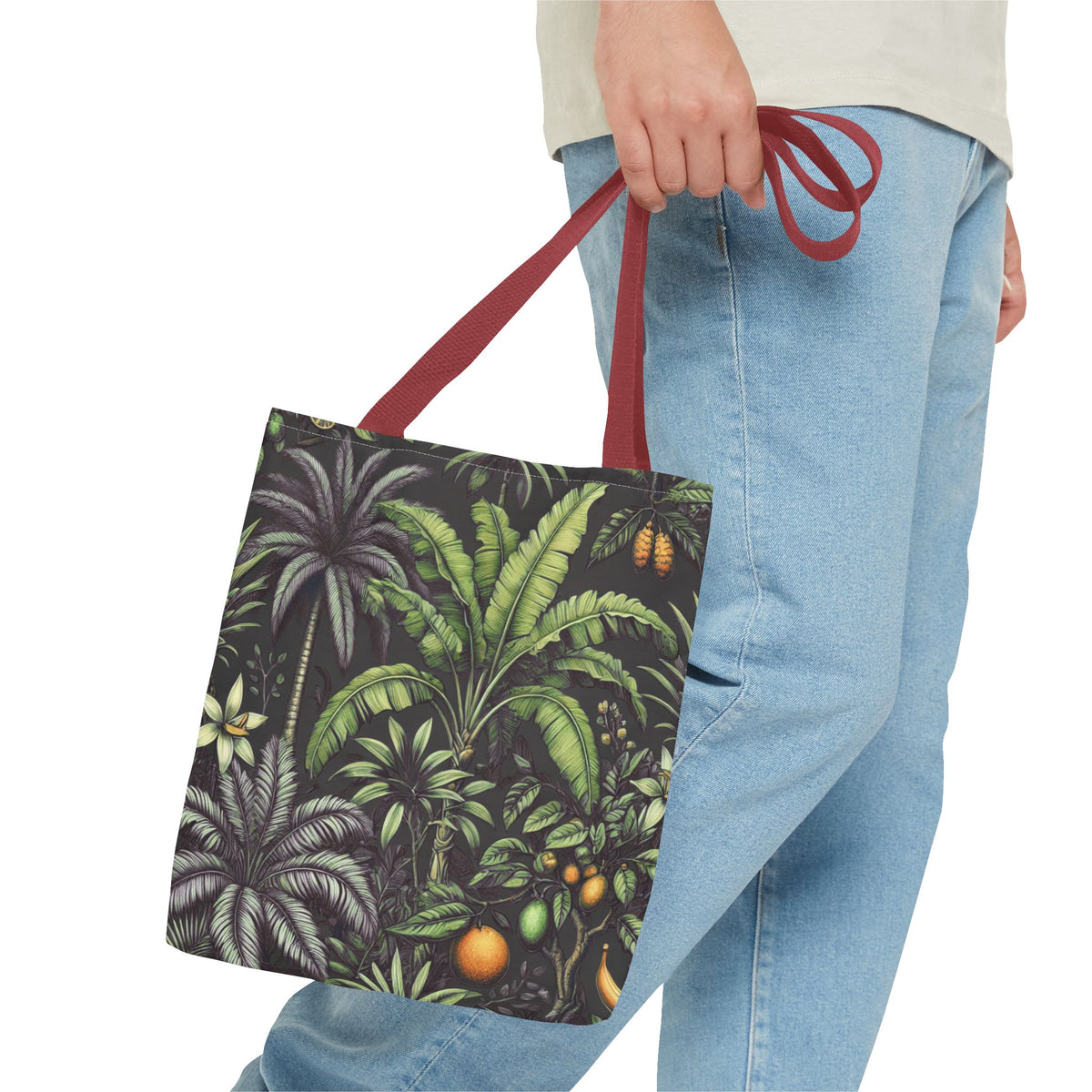 Tropical Fruit/Black Tote Bag - 3 Sizes