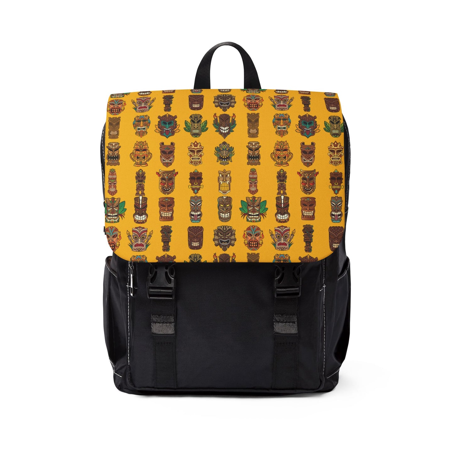 Tropical Casual Backpack - Perfect for Everyday Adventures / Tiny Tiki Dudes, Yellow