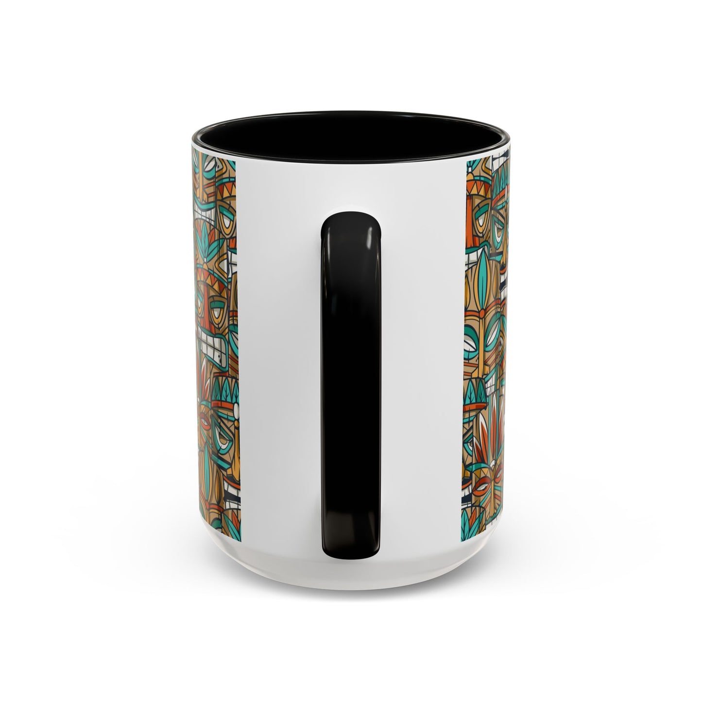 Accent Coffee Mug (11, 15oz), 8 Colors - Turquoise Tiki Party