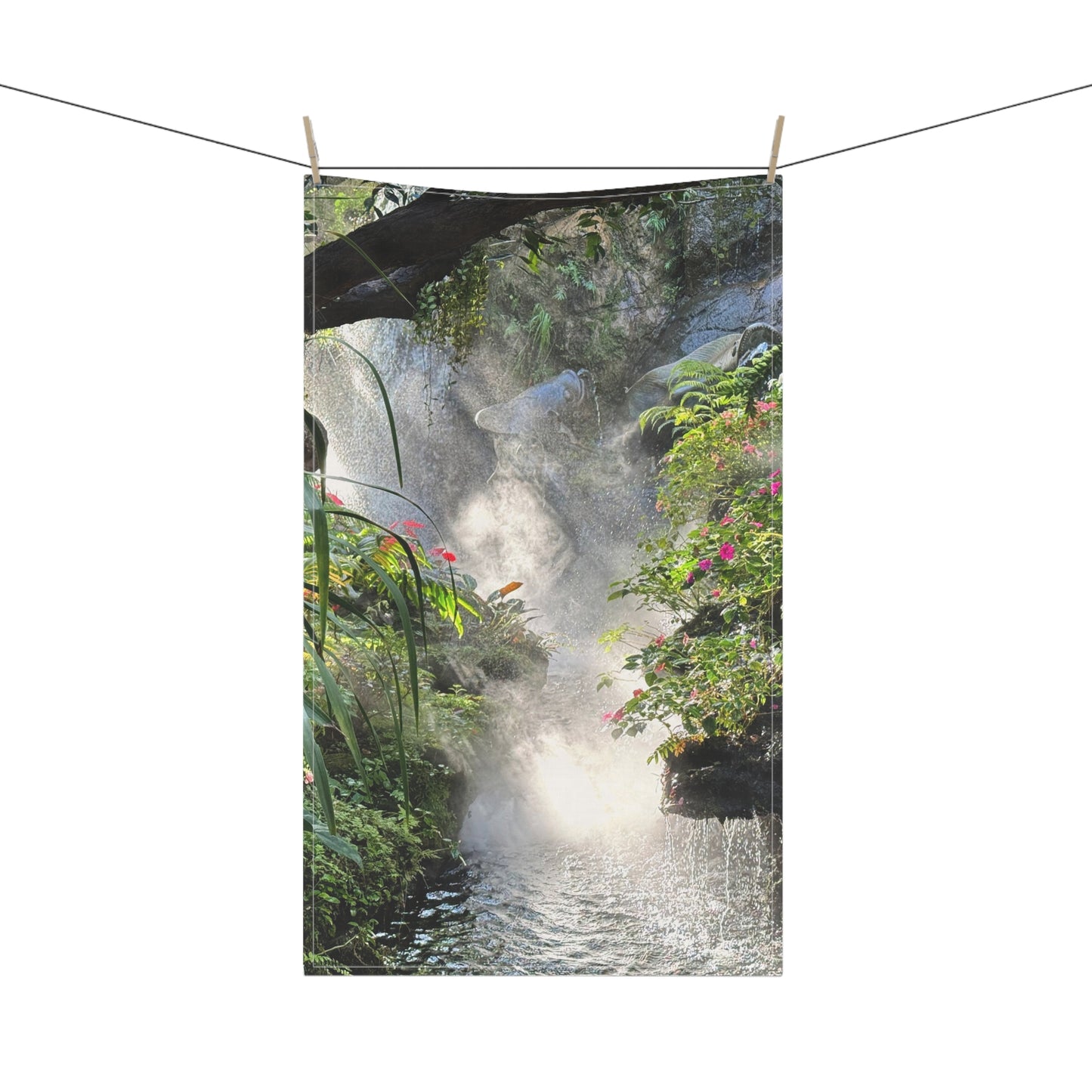 Tea Towels (cotton, poly) - Misty Rainforest River