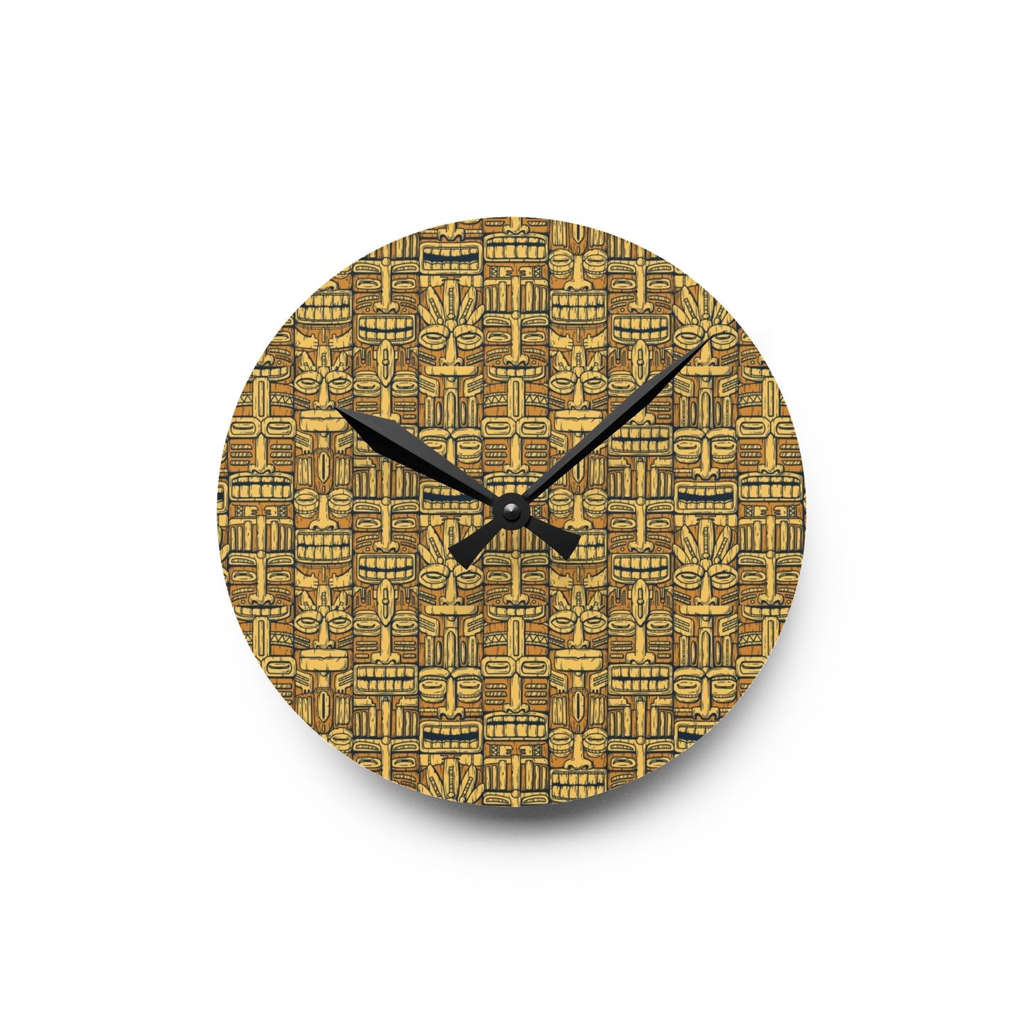 Acrylic Wall Clock, Old Tiki Totems