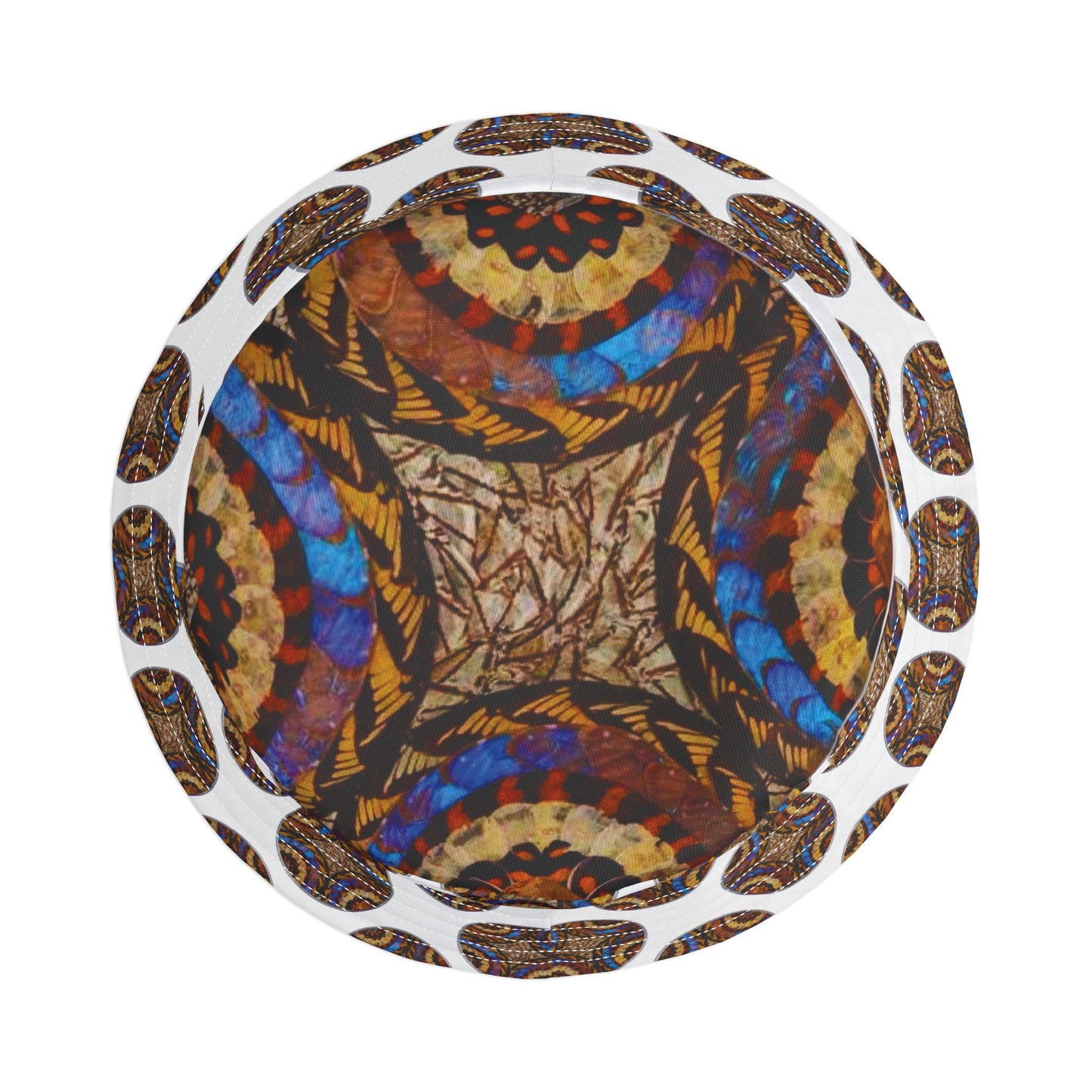 Tropical Polyester Bucket Hat, 2 Sizes - Real Butterfly Wing Plate #3