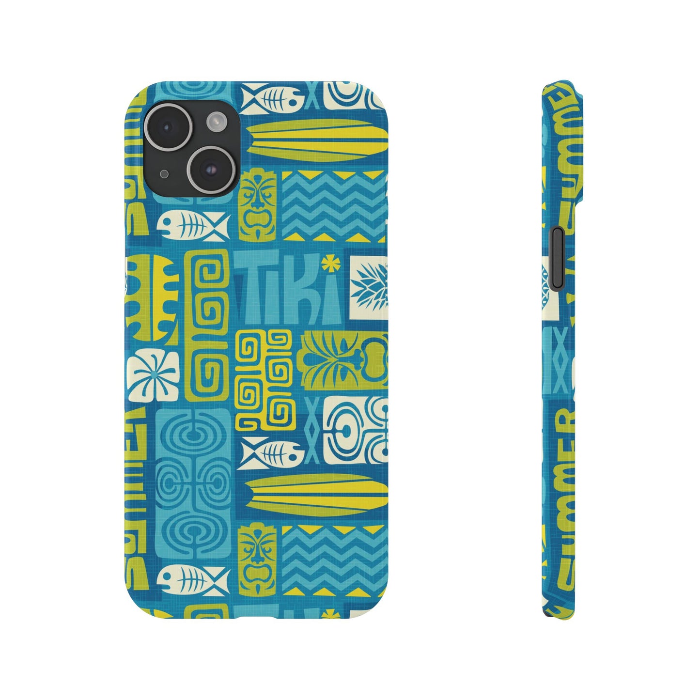 Slim Phone Cases - Tiki Poster Blue