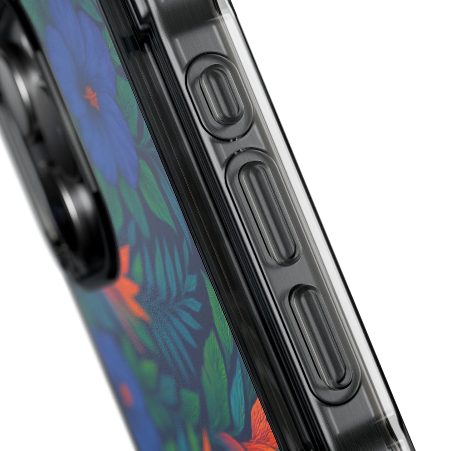 Midnight Flower Navy Magnetic Clear Phone Case, Many Models