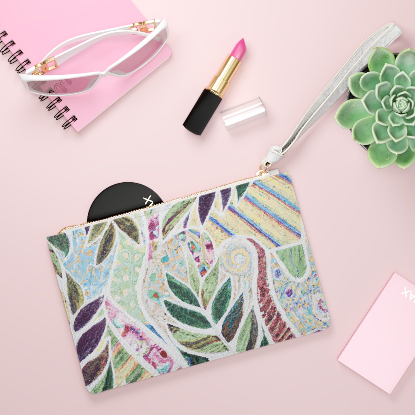 Tropical Faux Leather Clutch Bag - Perfect for Beach Adventures & Summer Vacations / Amazon Whimsy, Vintage