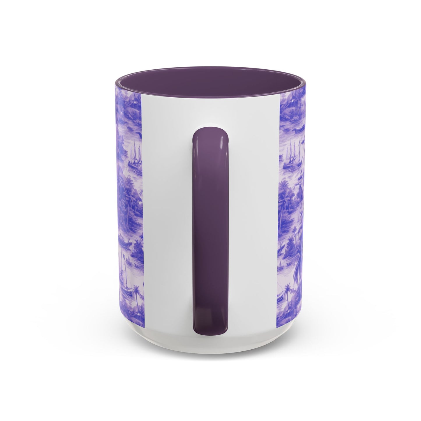 Accent Coffee Mug (11, 15oz), 8 Colors - Tropical Toile #1, purple