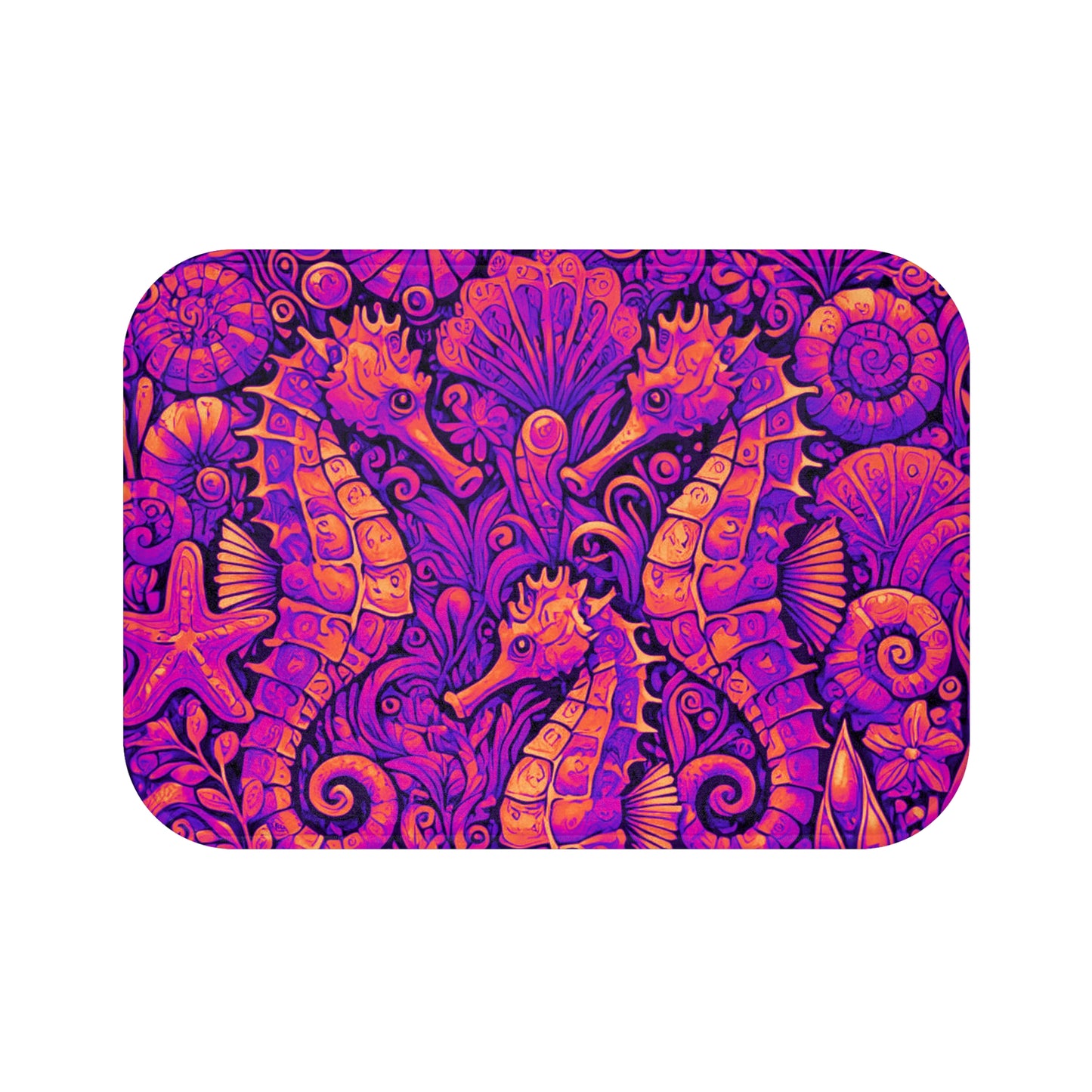 Seahorse Trio/Heatwave Bath Mat, 2 Sizes - Tropical Vibes for Home Decor