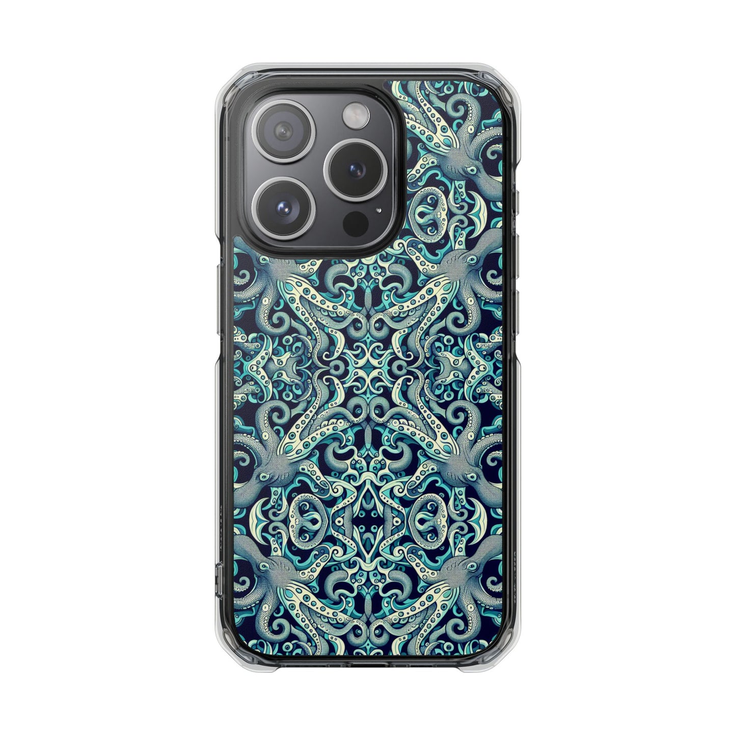 Twisted Aqua Octopus Magnetic Clear Phone Case, Many Models