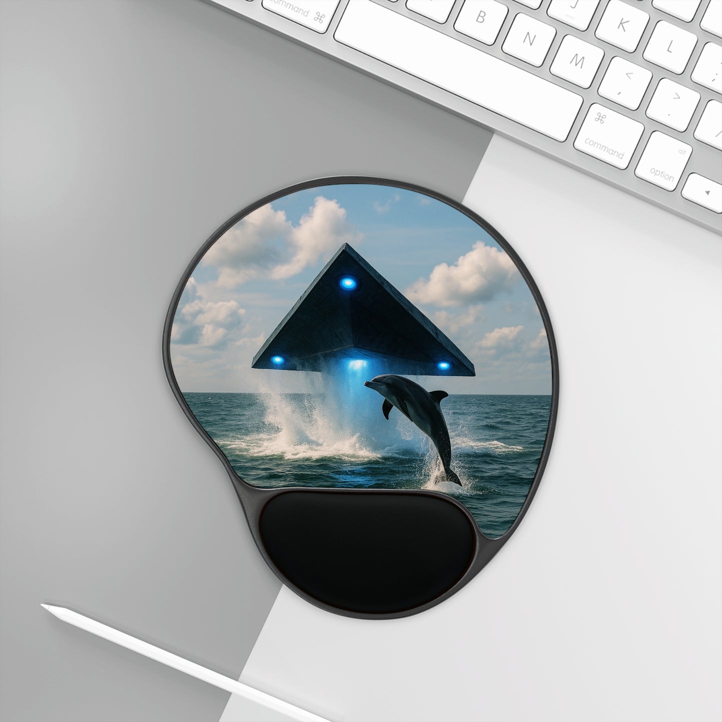 UFO and Dolphin Mouse Pad with Wrist Rest – Ergonomic Design for Comfort and Style