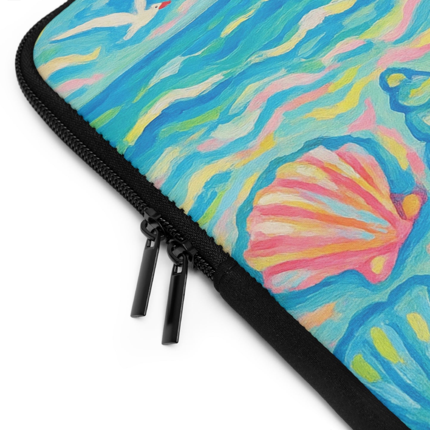 Tropical Laptop Sleeve, 5 Sizes - Perfect for Ocean Lovers & Students / Glow Seashells