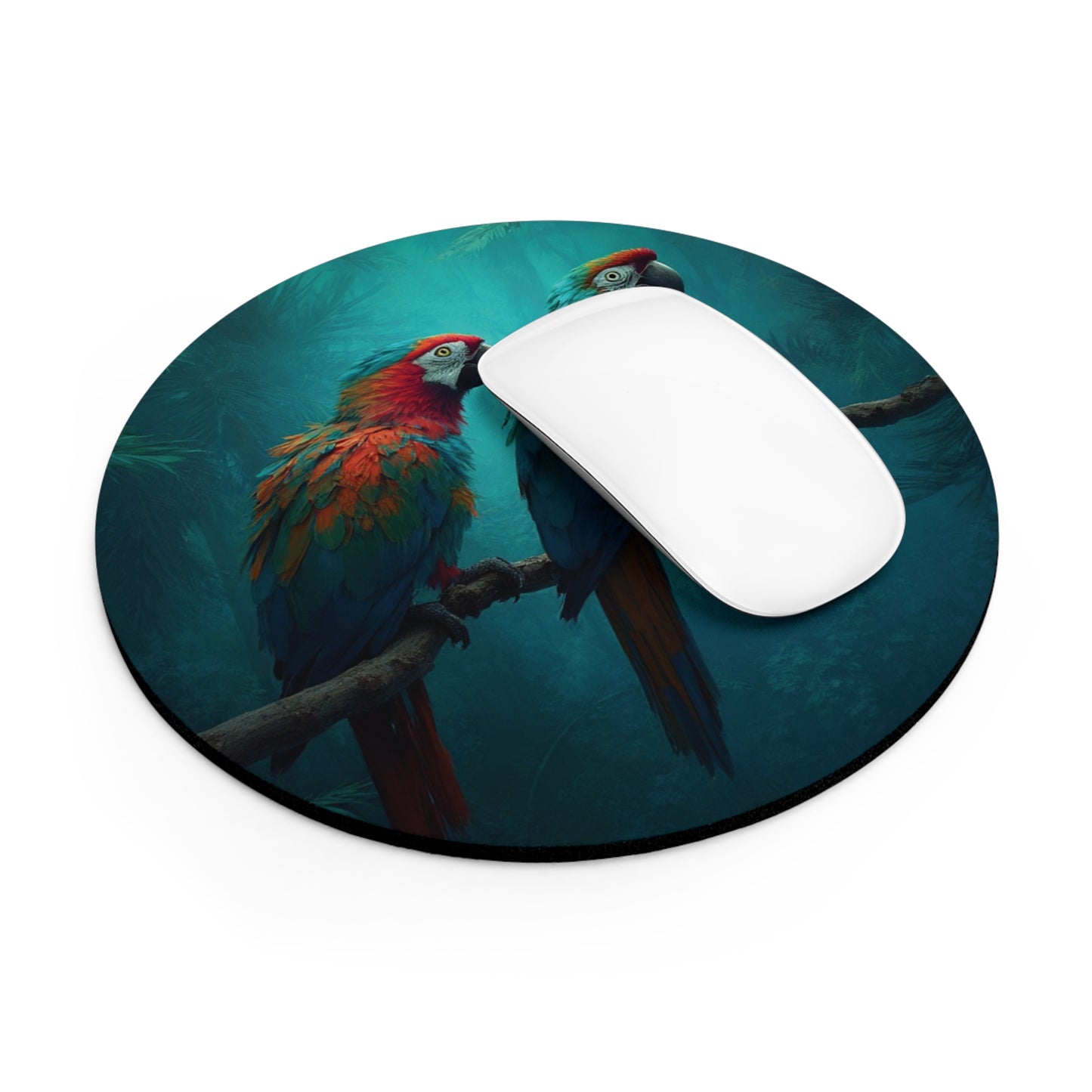 Tropical Mouse Pad, 2 Shapes - Parrot Vibes for Home Office & Gamer / Rainforest Parrot Friends