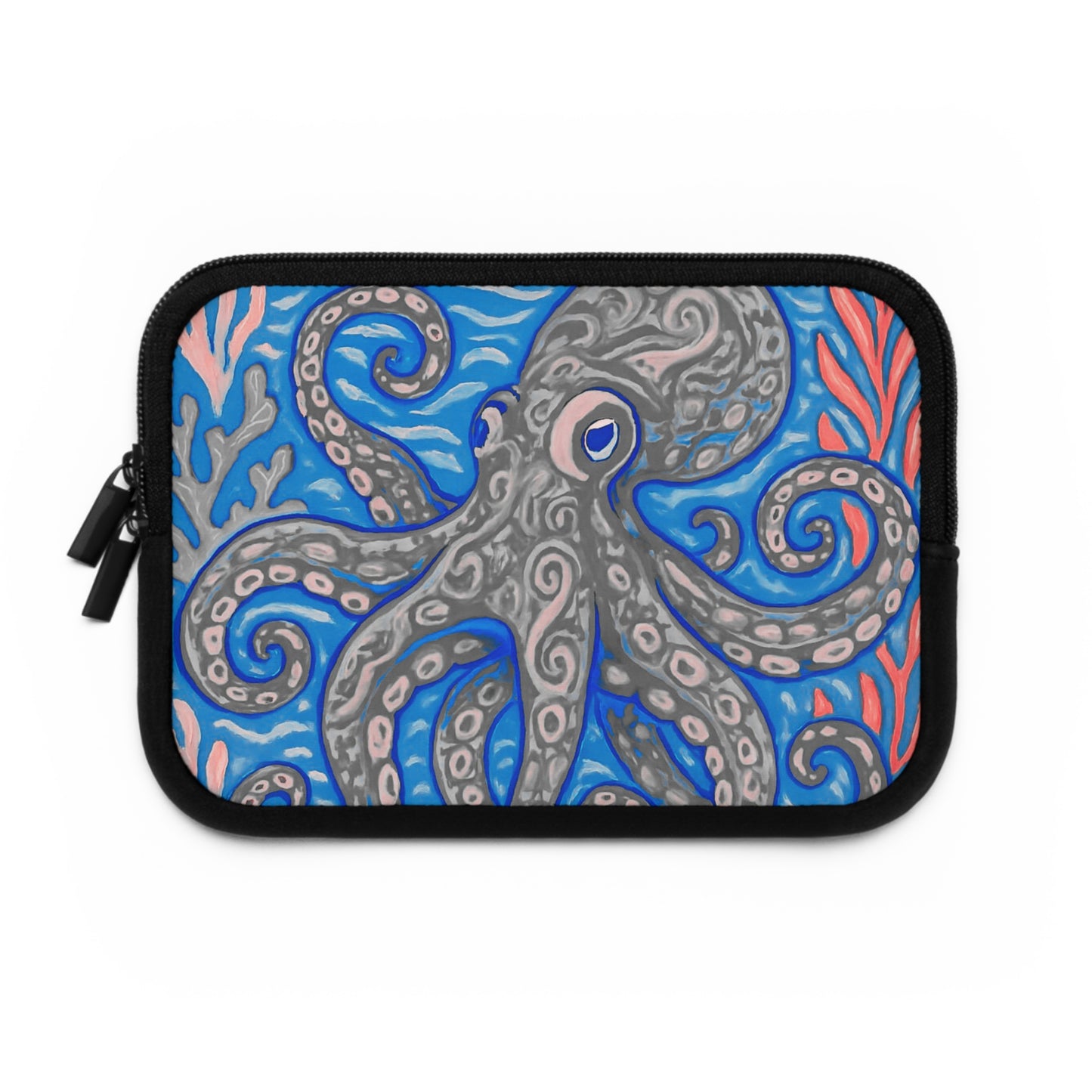 Tropical Laptop Sleeve, 5 Sizes - Perfect for Beach Lovers & Students / Octopus Kraken Joe, Slate