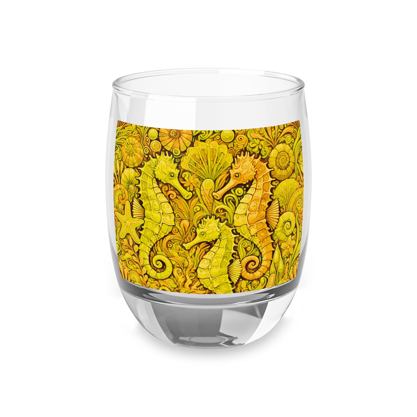 Whiskey Glass, Seahorse Trio/Yellow