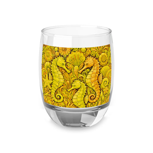 Whiskey Glass, Seahorse Trio/Yellow