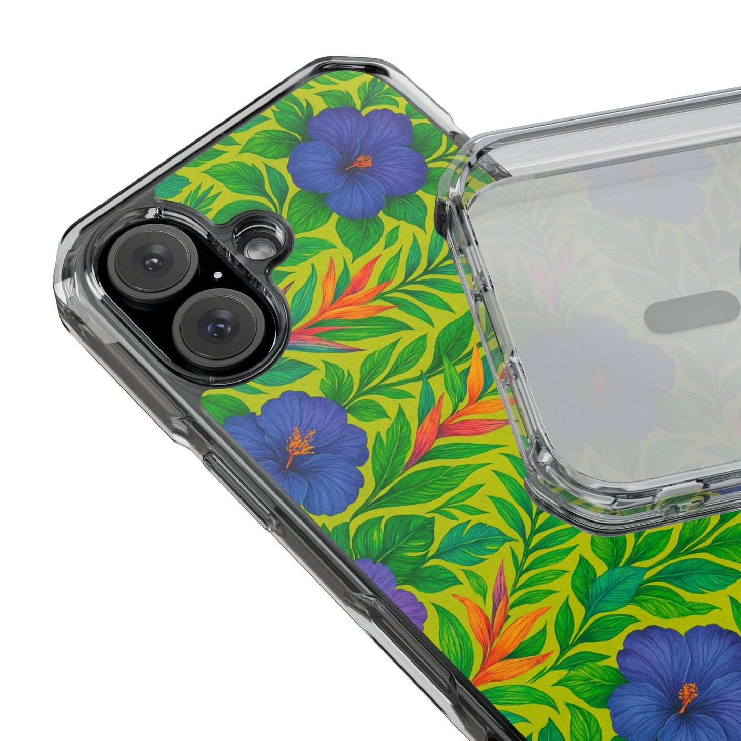 Midnight Flower Lime Magnetic Clear Phone Case, Many Models
