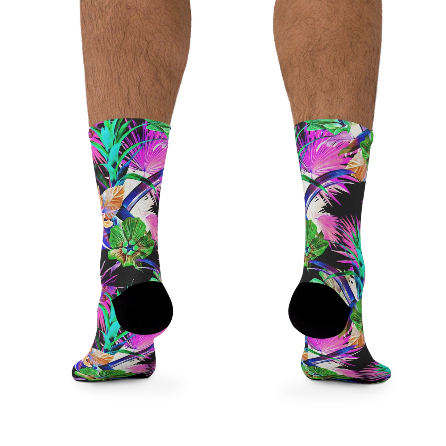 Recycled Poly Socks, Plant-Palooza, black