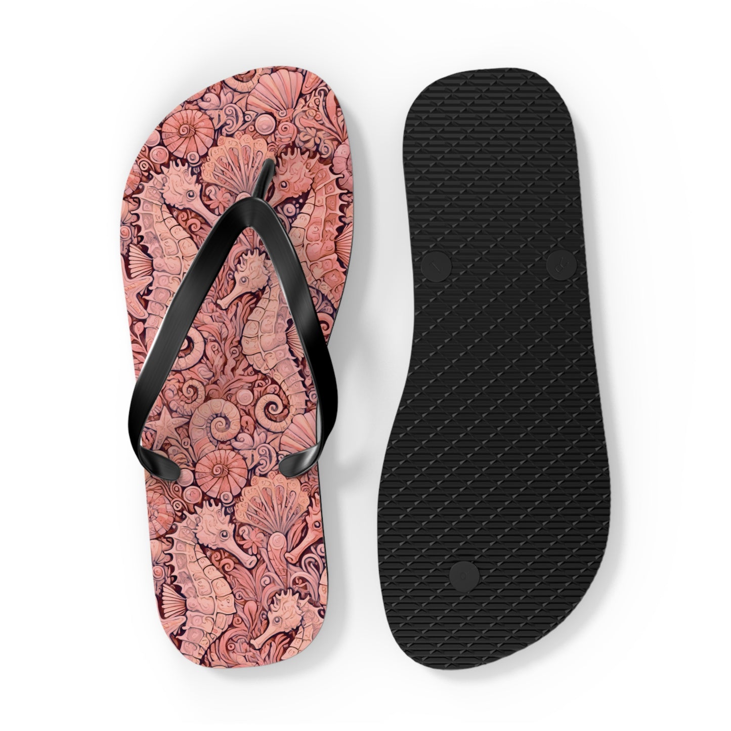 Flip Flops - Seahorses/Red
