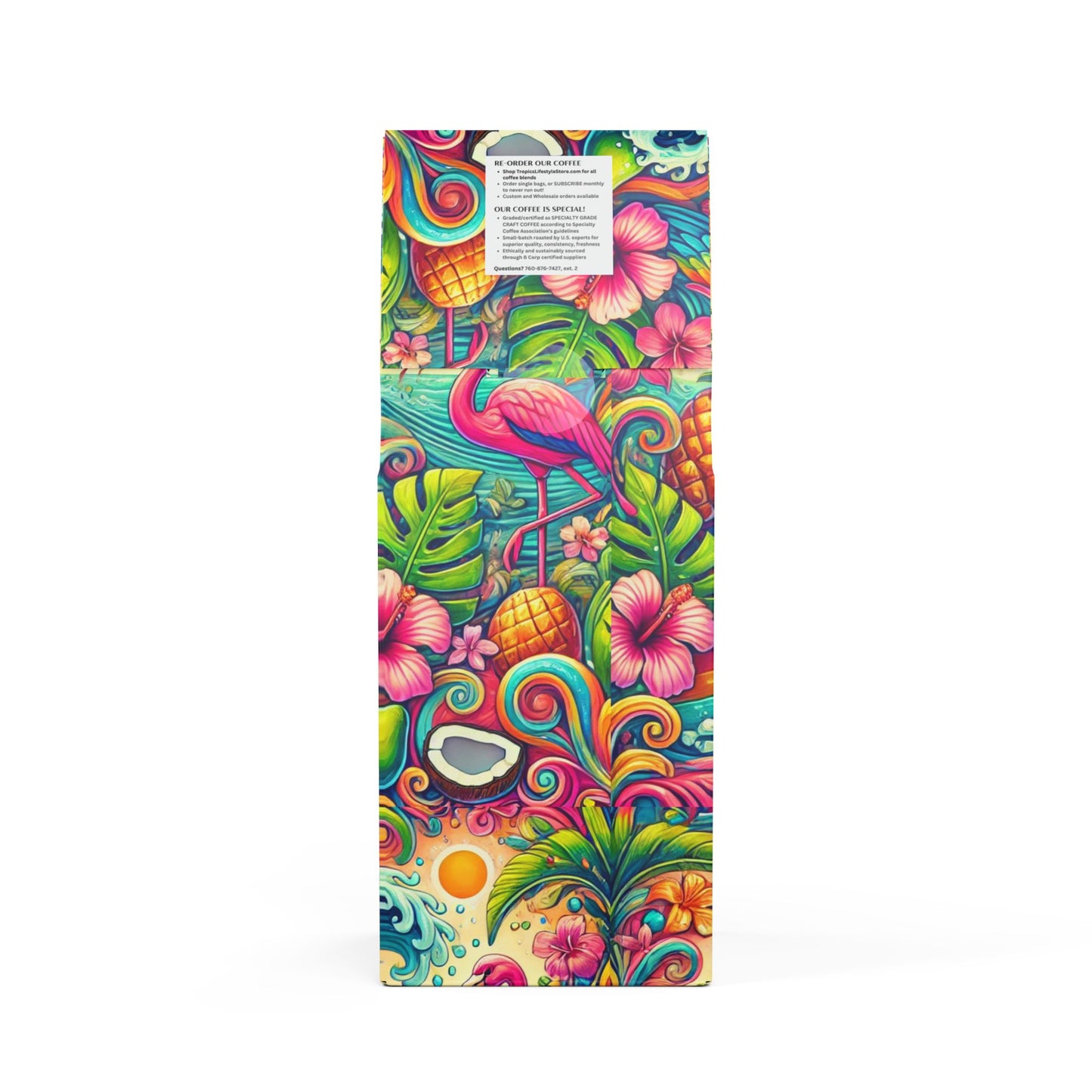 Cocoa Palms Blend™ (Medium-Dark Roast) Specialty Grade Craft Coffee / Flamingo Waves