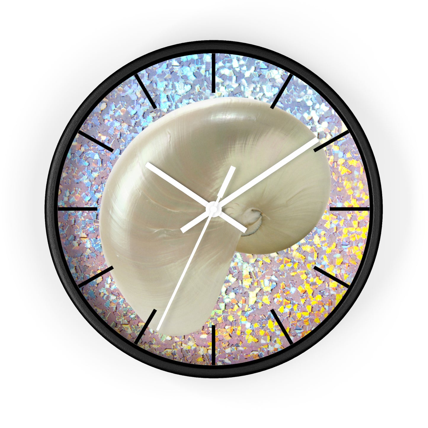 Wall Clock, Disco White Nautilus, Hands/Base Variants