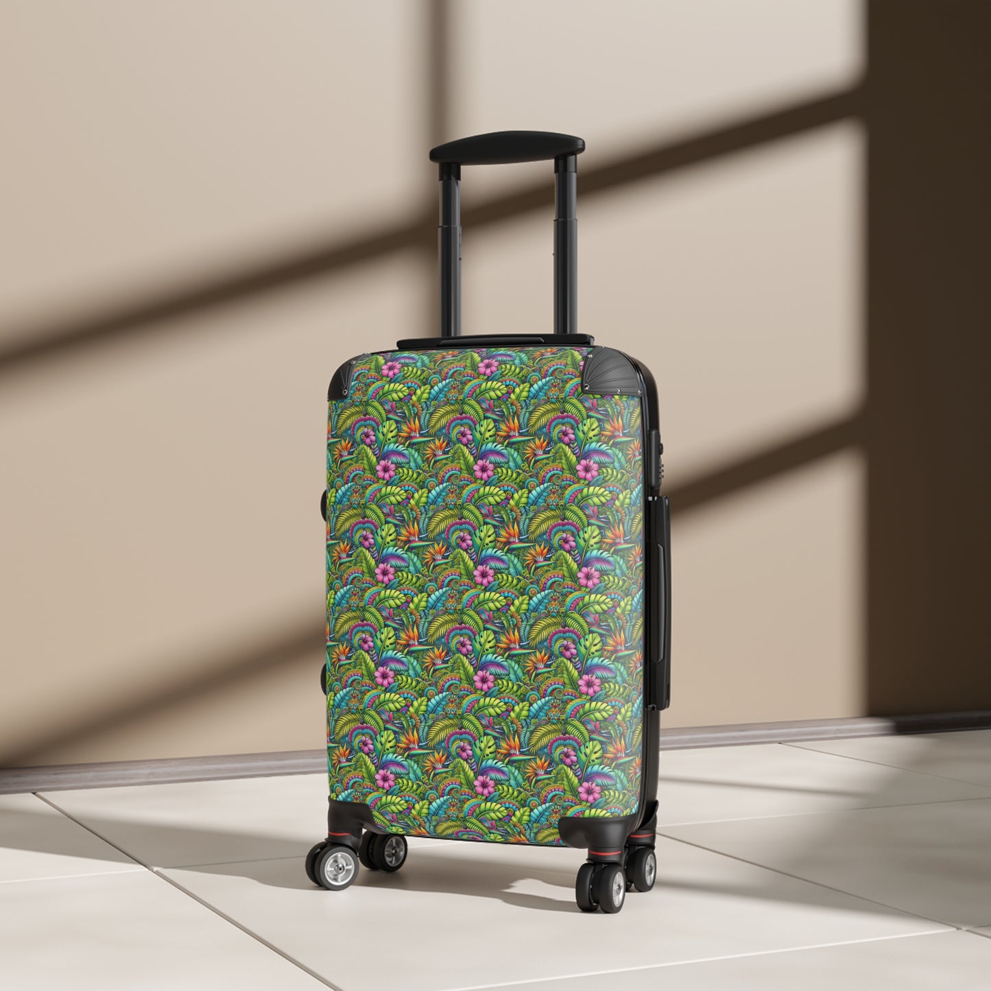 Tropical Suitcase - Stylish Travel Luggage for Adventurers / Rainforest Blooms