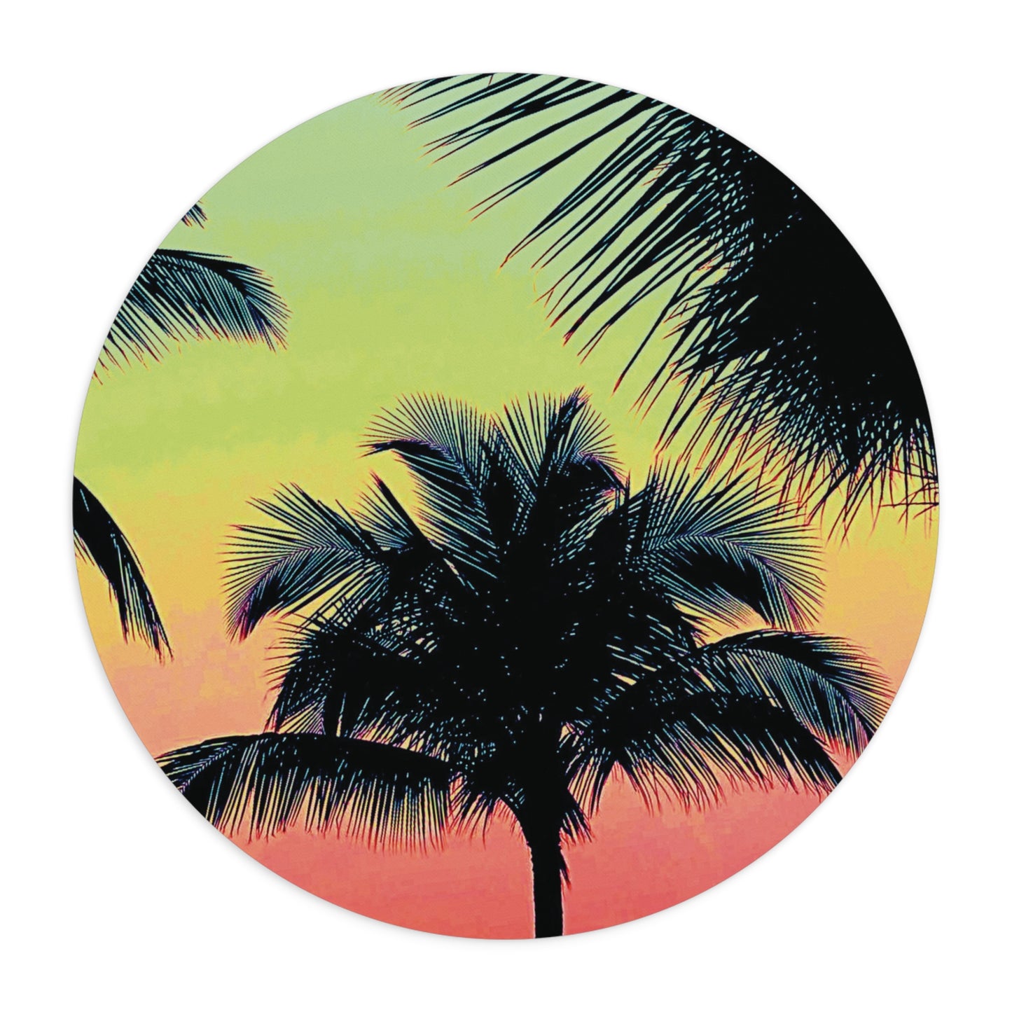 Coastal Mouse Pad, 2 Shapes - Beach Vibes for Home Office & Gamer / Palm Glow, Sangria