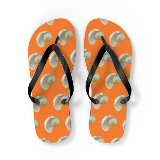 Flip Flops - White Nautilus Shell, crusta orange