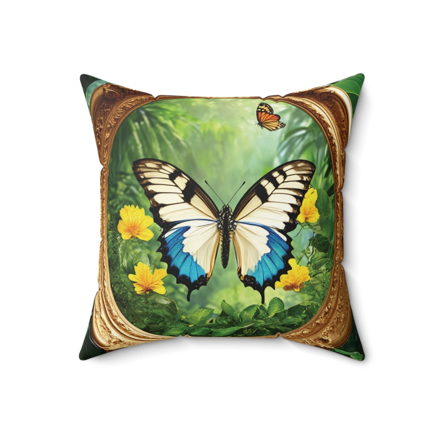 Decorative Pillow - Accent Cushion, 4 Sizes / Framed Swallowtail Butterfly