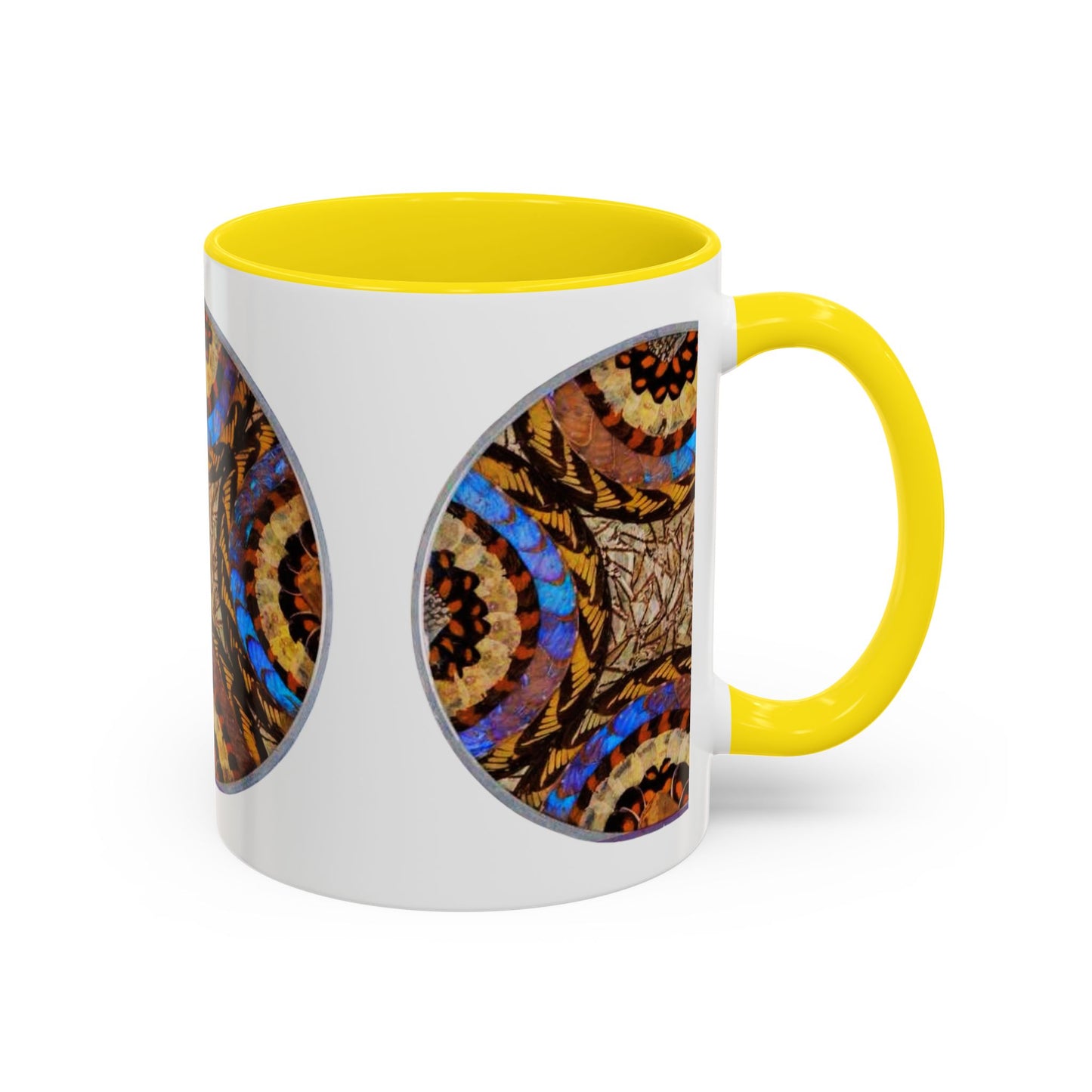 Accent Coffee Mug (11, 15oz), 8 Colors - Real Butterfly Wings Plate #3